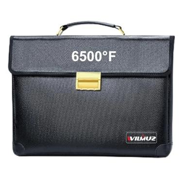 Imagem de Bolsa de documentos totalmente à prova de fogo atualizada 3,593 °C, 14,2 x 10 x 2,3 à prova de fogo para documentos com trava, pequeno cofre à prova de fogo, armazenamento seguro de viagem portátil