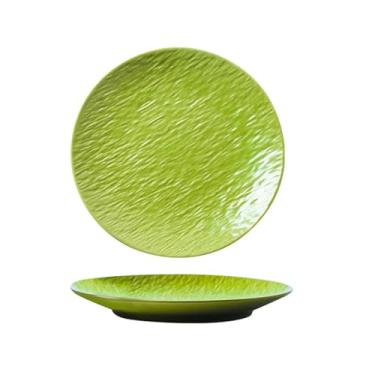 Imagem de Estilo japonês casa simples retro forno mudança bife prato raso restaurante hotel prato de cerâmica -25,4 cm - verde esmeralda