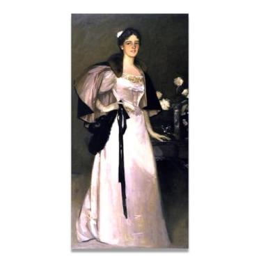 Imagem de Pinch Waist John Lavery Iconic Realist Portrait & War Scene Canvas Art – Decoração de parede irlandesa atemporal para casa 30 x 59,9 cm Un Framed