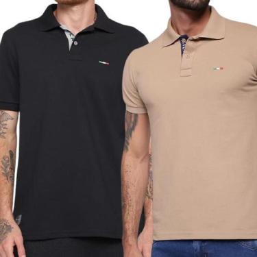 Imagem de Kit 2 Camisas Polo Itália Industrie Básica Estilo Piquet Premium, GG