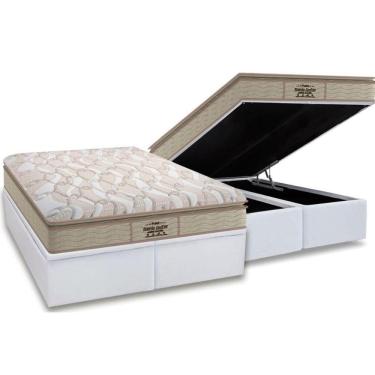 Imagem de Cama Box Baú King: Colchão Probel D33 / Ag65 Guarda Costas Pillow Top + Base White(193X203)