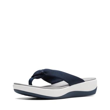 Imagem de Clarks Chinelo feminino Arla Glison, Tecido azul mesclado, 6