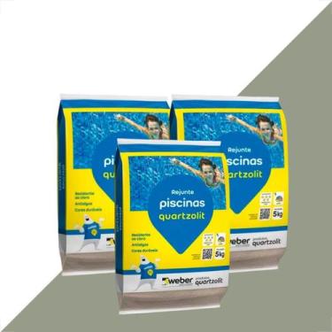 Imagem de Rejunte piscina quartzolit 5kg verde floresta kit 3 peças