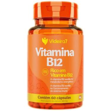 Imagem de Vitamina B12 Cianocobalamina Alto Teor 1 Ao Dia 412% Idr 60 - Videira7
