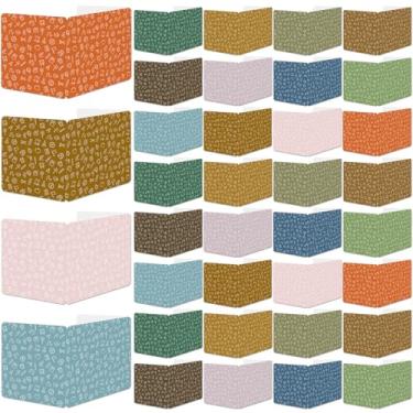 Imagem de gisgfim Pacote com 36 escudos de privacidade para estudantes em 12 divisórias de mesa de cores Boho Pastas de privacidade duráveis divisórias de teste divisórias de painel de estudo para sala de aula