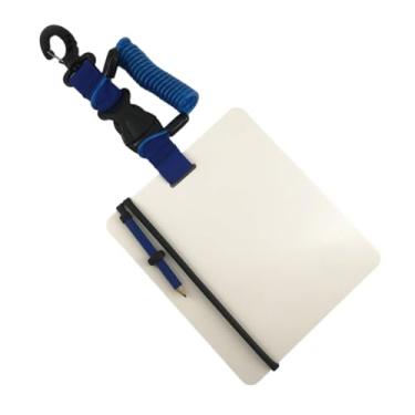 Imagem de KiBcsLic Quadro branco para mergulho subaquático, ferramenta de comunicação portátil, inclui lápis e apagável, Primavera Azul