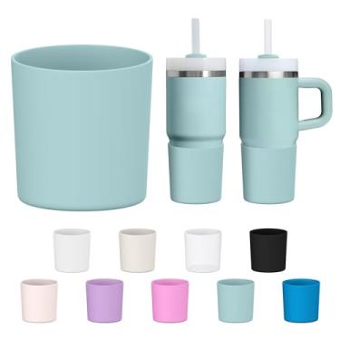 Imagem de WUQID Bota de silicone superior compatível com Stanley Quencher/ProTour 400 ml e IceFlow 400 ml, serve para copos de copo com o mesmo diâmetro de 400 ml capa de garrafa antiderrapante