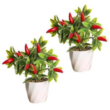 Imagem de Estink 2pcs Pequeno Fruto Bonsai Artificial Lemon Tree Mini Plantas Em Vaso Com Pote De Plástico para Home Office Desk Decor Plantas Verdes Falsas (2)