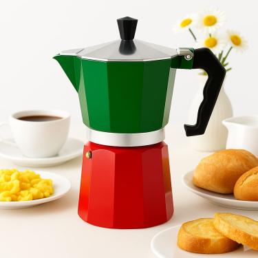 Imagem de Cafeteira Italiana Moka 200ml Expresso 3 Xícaras Fogão Vintage