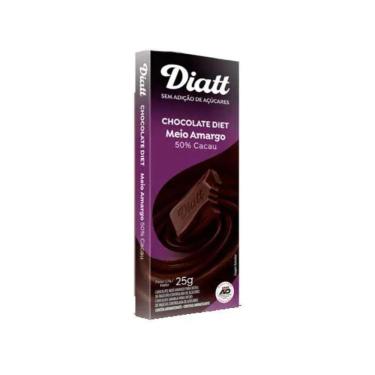 Imagem de Chocolate Diatt Zero Meio Amargo 50% Cacau 25g