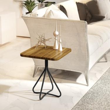 Imagem de Mesa Lateral Teca Firenze 50cm Quadrada Tampo Em Madeira Refl