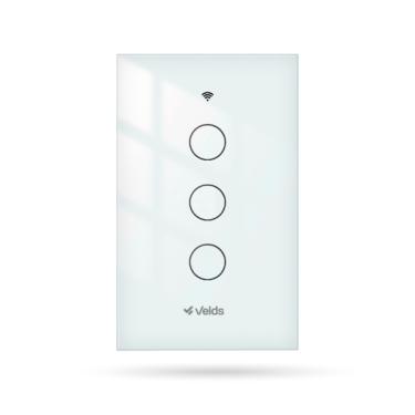 Imagem de Interruptor Inteligente Wi-fi Velds 3 Botões Touch, Controle