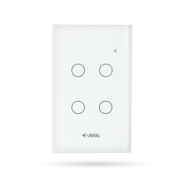 Imagem de Interruptor Inteligente Wi-fi Velds 4 Botões Touch, Controle