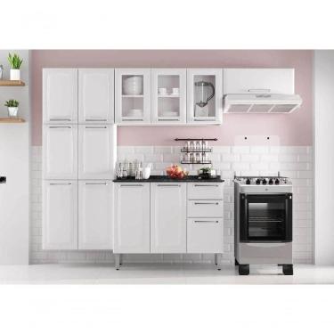 Imagem de Cozinha Completa Branca Em Aço 4 Peças Luce Com 3 Vidros