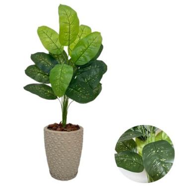 Imagem de Planta Artificial Comigo Ninguem Pode+Vaso Diamante Completo - PlantaI