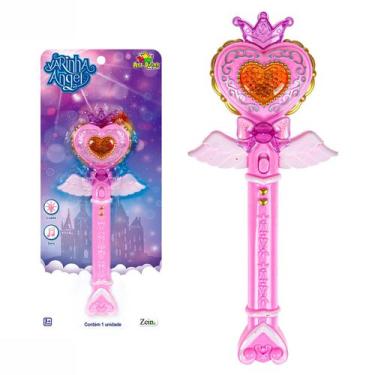 Imagem de Varinha Com Luz E Som Infantil Brinquedo De Princesa Encantada Para Me