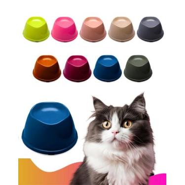 Imagem de Comedouro Elevado Ergonômico 200ML Gatos Postura Correta Ajuda Digestã