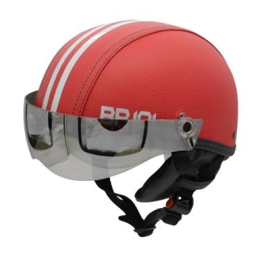 Imagem de Capacete Coquinho Scooter Elétrica Bike Skate Patinete BR 101 Premium Viseira Silver (Vermelho, M - VESTE 57/58)