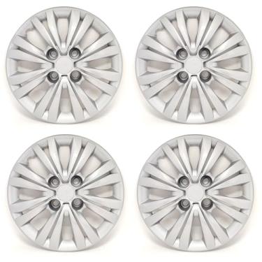 Imagem de Kit 4 Calota Aro 15 Compatível c/Roda Gol G7 2017 2018 - Prata
