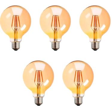 Imagem de Kit 5x Lâmpada Filamento LED Retrô Vintage G95 4W E27 2200K Bivolt