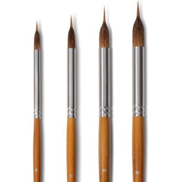 Imagem de Conjunto de pincéis de aquarela KCYUP 4 unidades sintéticas extra long