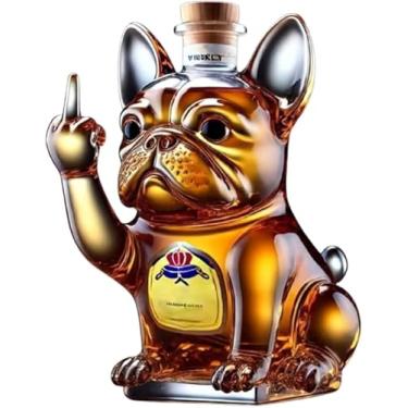 Imagem de Estátua De Arte - Garrafa De Uísque Bulldog Engraçada Garrafa De Vidro De Vinho De Whiskey Para Cães Decantador De Vinho Único Bar Para Casa Decoração Para Amantes De Bulldog, C