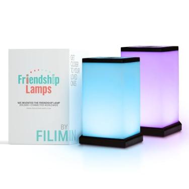 Imagem de Friendship Lamp Conjunto de 2 lâmpadas de toque de longa distância da Filimin – WiFi conectado, presentes de longa distância, luminária de mesa ativada por toque, presentes de amizade de longa