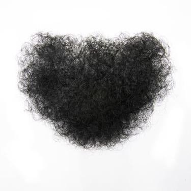 Imagem de Cabelo privado falso, cabelo corporal de biquíni realista invisível, bigode de cabelo falso feito à mão para homens e mulheres (preto)