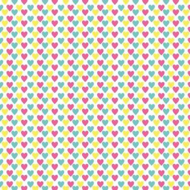 Imagem de Papel De Parede Branco Adesivo Corações Colorido Decorativo - LRP