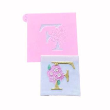Imagem de MA13 marcador acrílico letra F florido confeitaria biscuit - confeitar