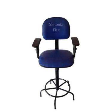 Imagem de Cadeira Secretaria Caixa Alta Braço Regulagem Altura A Gás - Sintonia 