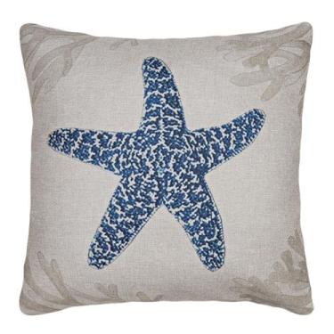 Imagem de Capa Almofada Linho Bege Estrela do Mar Pousada Praia 43x43 - M3 Decor