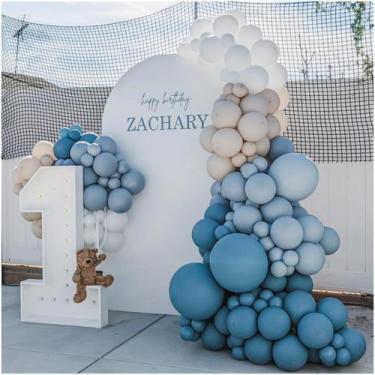 Imagem de Kit de guirlanda de balão IHEPYQ Dusty Blue 125 unidades para decoraçã
