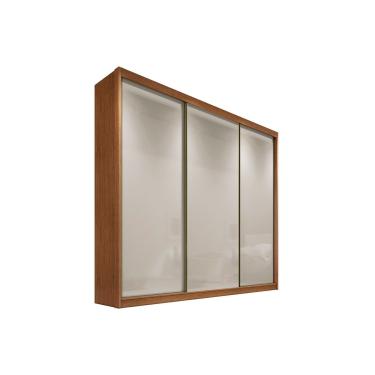 Imagem de Guarda Roupa 3 Portas de Correr e 8 Gavetas Natus Plus Freijo Cumaru c/ Fendi - Novo Ho...