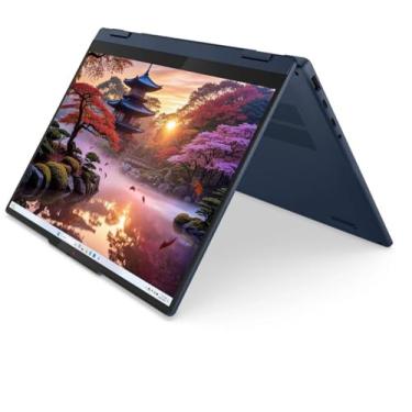 Imagem de Lenovo IdeaPad 5 2 em 1 com processador AMD Ryzen AI 7 350, tela sensível ao toque WUXGA IPS de 16 polegadas, Wi-Fi 7, memória LPDDR5X de 16 GB, SSD de 512 GB, câmera híbrida FHD/IR, caneta digital
