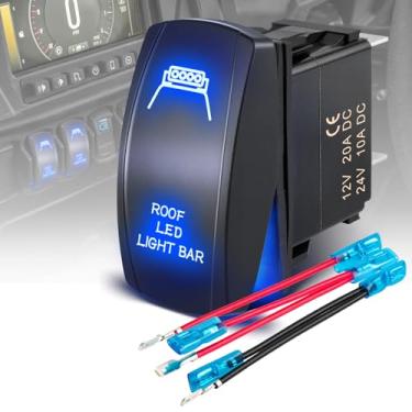 Imagem de Anina Interruptor de barra de luz LED de teto 12 V/24 V 5 pinos basculante a laser para Polaris Honda Range Toyota, GM, Ford, Yamaha, Jeep, picapes, trailers, carros, caminhões, barcos, quadriciclos