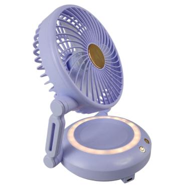 Imagem de Ventilador Mesa Dobravel Portatil 3 Velocidades Led Iluminaçao Usb Portatil Recarregavel Verao Sol Calor