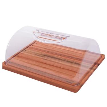 Imagem de Porta Pão Migalheira com Tampa 36 x 24 x 13 cm Madeira Essence Domama