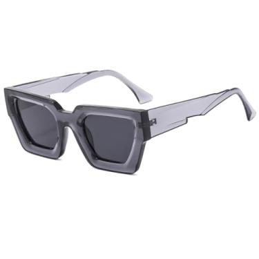 Imagem de VFDHN Óculos de sol retrô da moda femininos, lentes amarelas, armação grossa, uv400 (2)