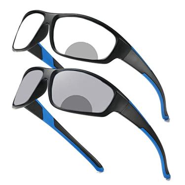 Imagem de Óculos de leitura bifocais fotocromáticos Transition para homens e mulheres para esportes ao ar livre óculos de sol presbiopia, Azul, M