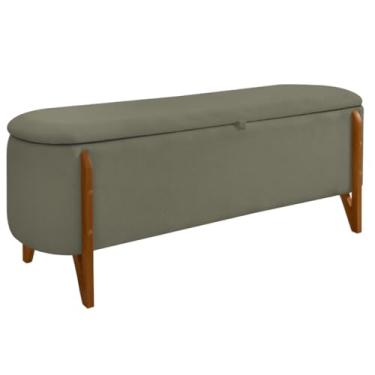 Imagem de Calçadeira Sapateira Bau Organizador Estofado Puff Baú para Armazenamento em Quarto e Escritório - Móveis para Quarto, Minimalista Modern, Recamier(Verde)