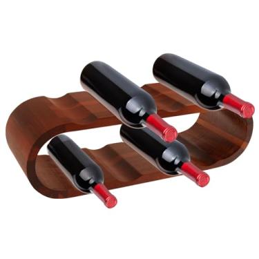 Imagem de Prateleiras de vinho de madeira, inserções elegantes para rack de vinho de bancada, suporte de garrafa de vinho independente, organizador de prateleira de vinho suave, prateleira de armário de