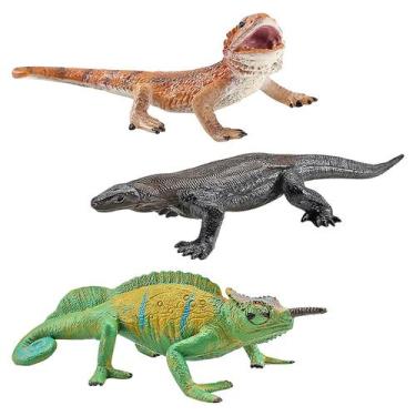 Imagem de 3pc simulação colorida lagarto mini animais e pequenos animais terno m