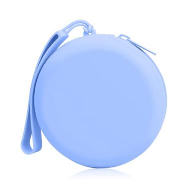 Imagem de Woyinger Adequado para estojo de carregamento de AirPods, organizador Tech Pouch para acessórios com gerenciamento de cabos, capa de fone de ouvido e compartimento de porta-moedas para viagens, azul