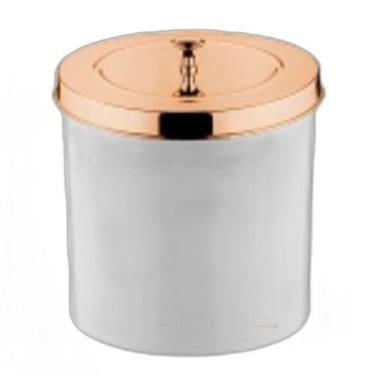 Imagem de Lixeira 5 Litros Tampa Rose Gold Para Cozinha 550 - Branco
