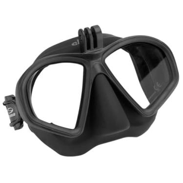 Imagem de Máscara de Mergulho Click, Preta, Silicone, Com Suporte GoPro, Baixo Volume Interno, Amplo Campo Visual, Para Mergulho e Snorkel