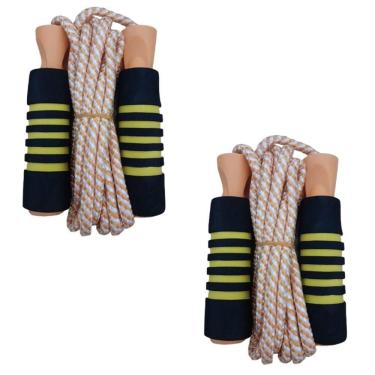 Imagem de 2 Corda De Pular Funcional Treino Cross Fitness Jump Laranja