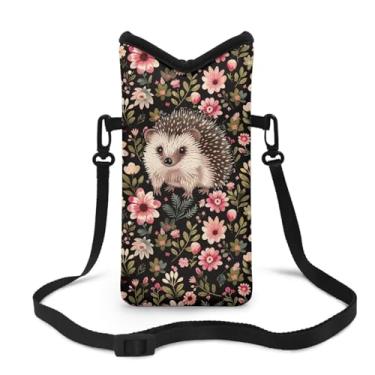 Imagem de Suobstales Capa de telefone para mulheres e homens carteira transversal portátil para celular bolsa proteção móvel para compras uso diário, Flor de ouriço, One Size