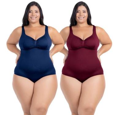 Imagem de Kit Maiô Plus Size Natação Hidroginástica Alta Sustentação - HYPE MODA