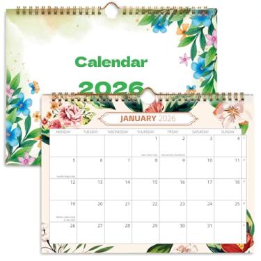Imagem de Akuoly Calendário de parede de 18 meses, calendário mensal de ano novo de 2026 de janeiro de 2026 a junho de 2027, layout fácil de usar para anotações com espaço para escrever todos os dias, 29 x 20